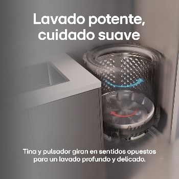 Tapa abierta vista de perfil Vista frontal Lavadora Carga Superior LG WT18MVTB